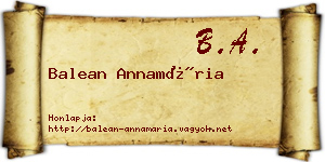 Balean Annamária névjegykártya